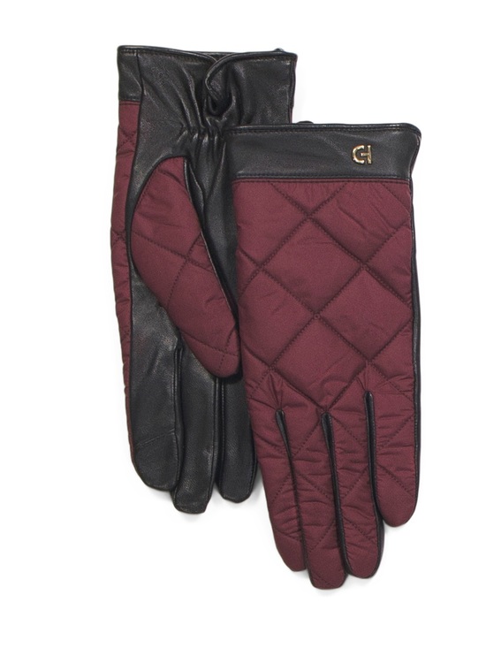 Cole Haan Other - Cole Haan Quilted Puffer Gloves in Black and Garnet